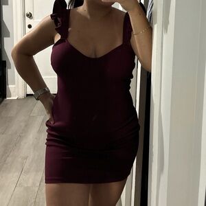 Kimchi Blue Red Bodycon Mini Dress Sweetheart Neckline